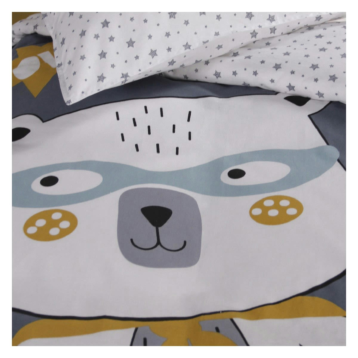 TEDDY - Parure de lit en Coton Bleu 140x200 cm