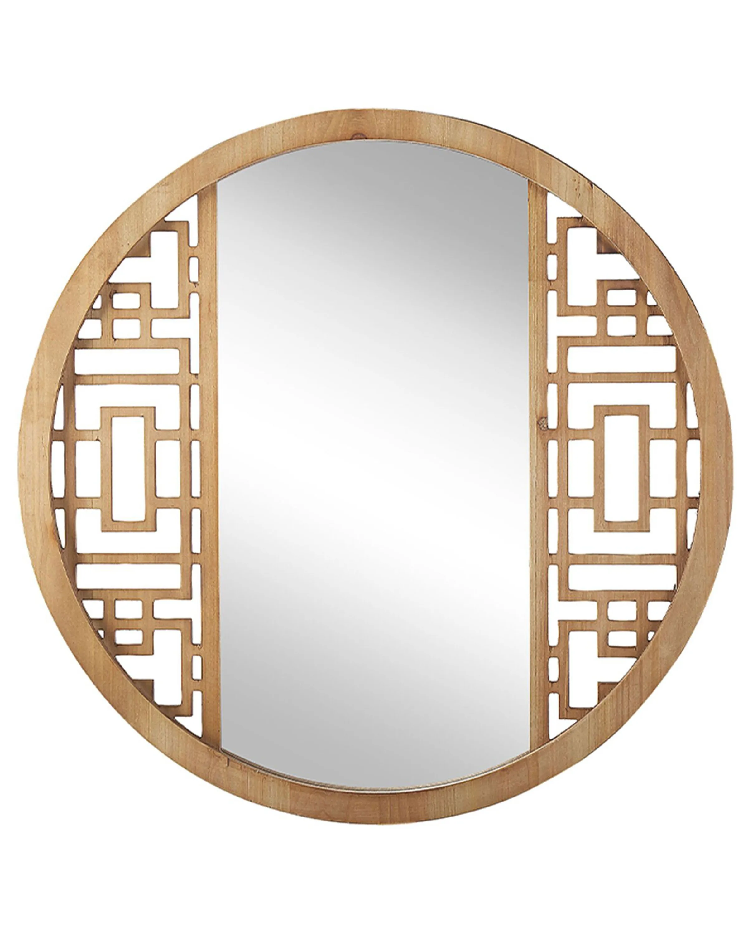 Wall Mirror FIRMINY 60 cm 60 cm Fir Wood Light Brown