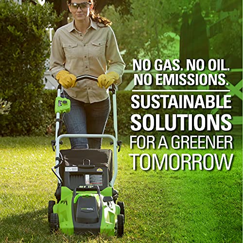 Greenworks 40V 16 Cordless Electric Lawn Mower, 4.0Ah Battery and Charger Included