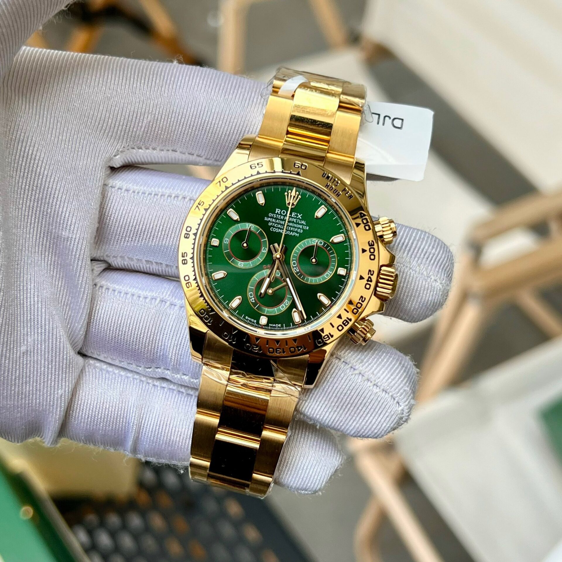 Rolex Daytona YG Plated Green Dial 40mm Oyster Super Clone