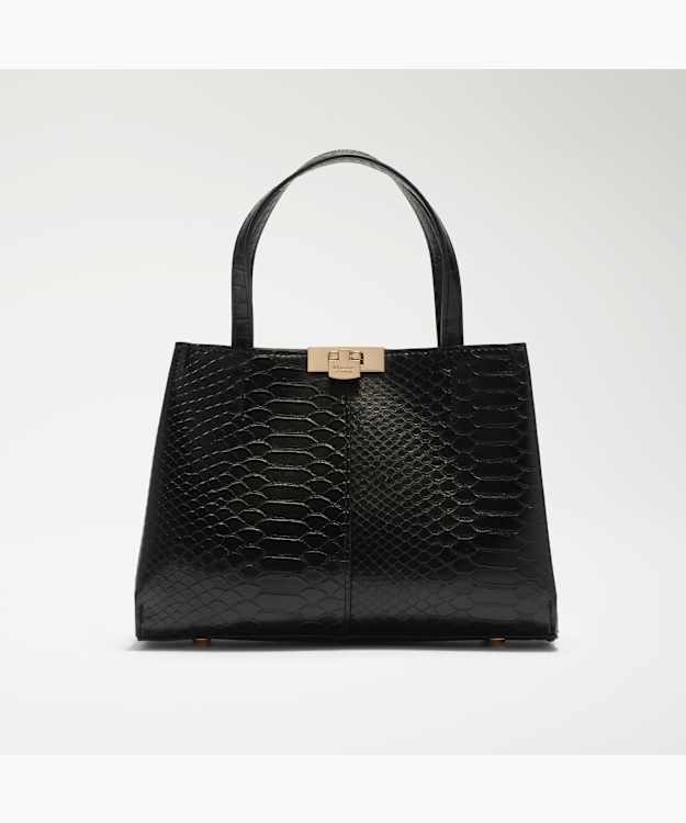 Dinkydorianna Black - Structured Top-Handle Bag