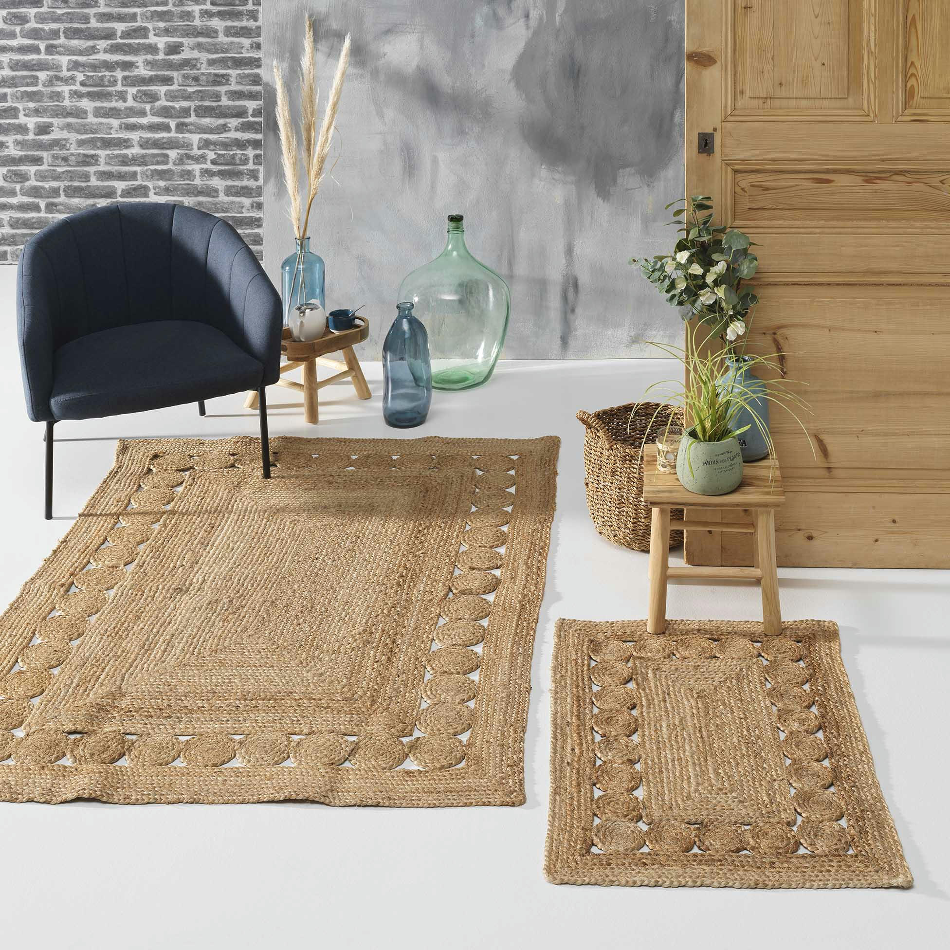 BALITA - Tapis rectangle en jute ajourée 120x170cm