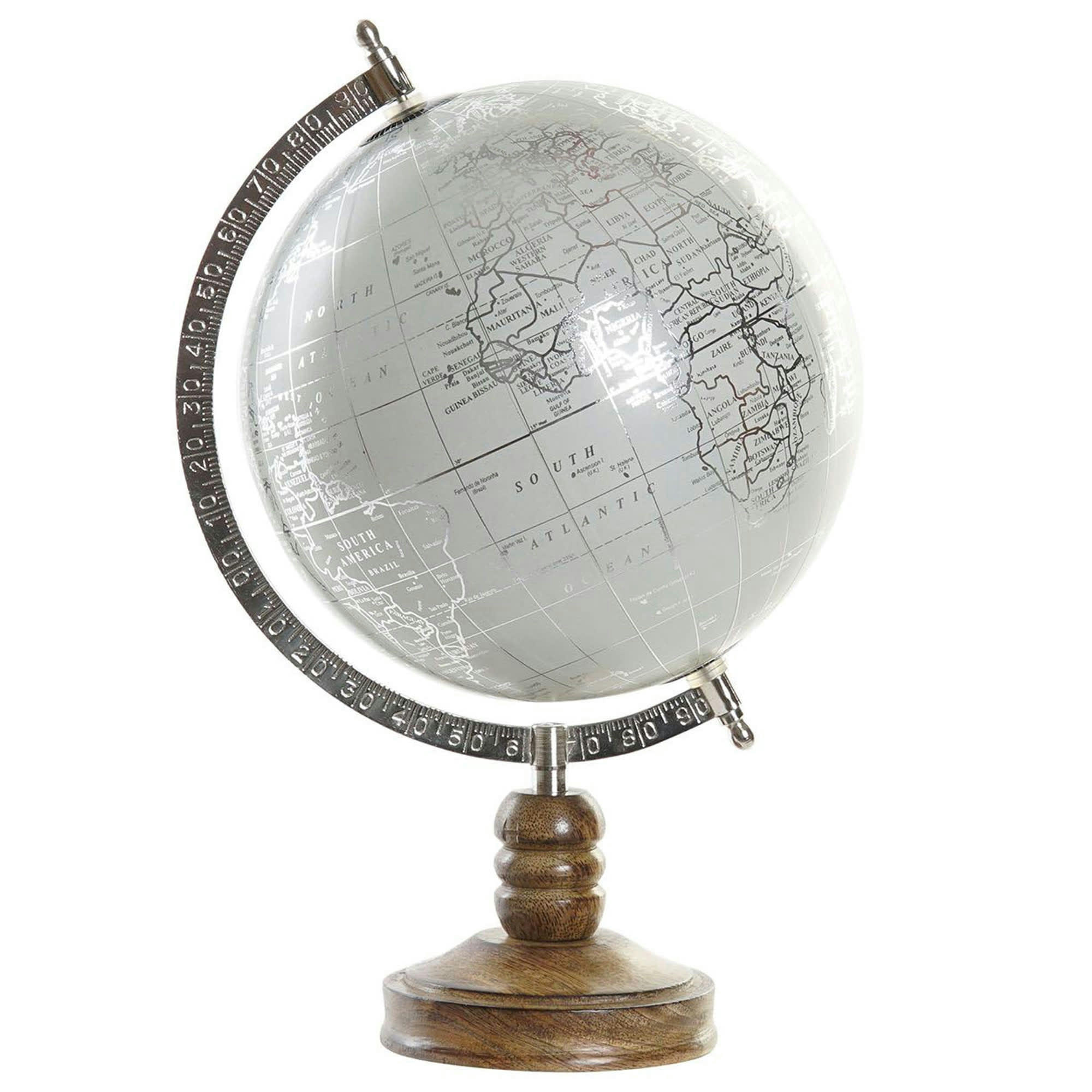 - Globe terrestre vert menthe style ancien base bois