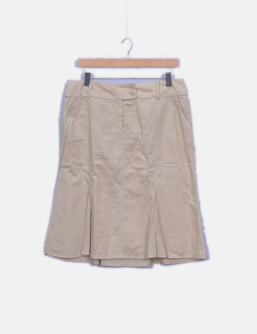 Camaïeu midi skirt Material|Linen