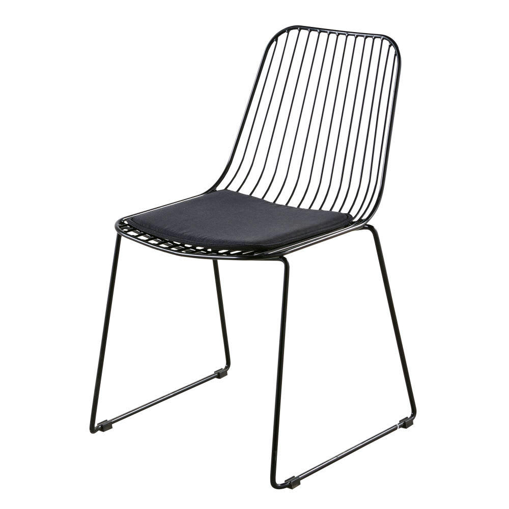 Huppy - Chaise en métal noir