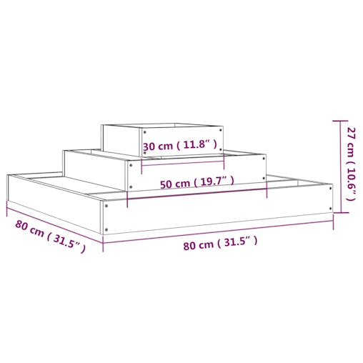 NNEVL Planter 80x80x27 cm Solid Wood Pine