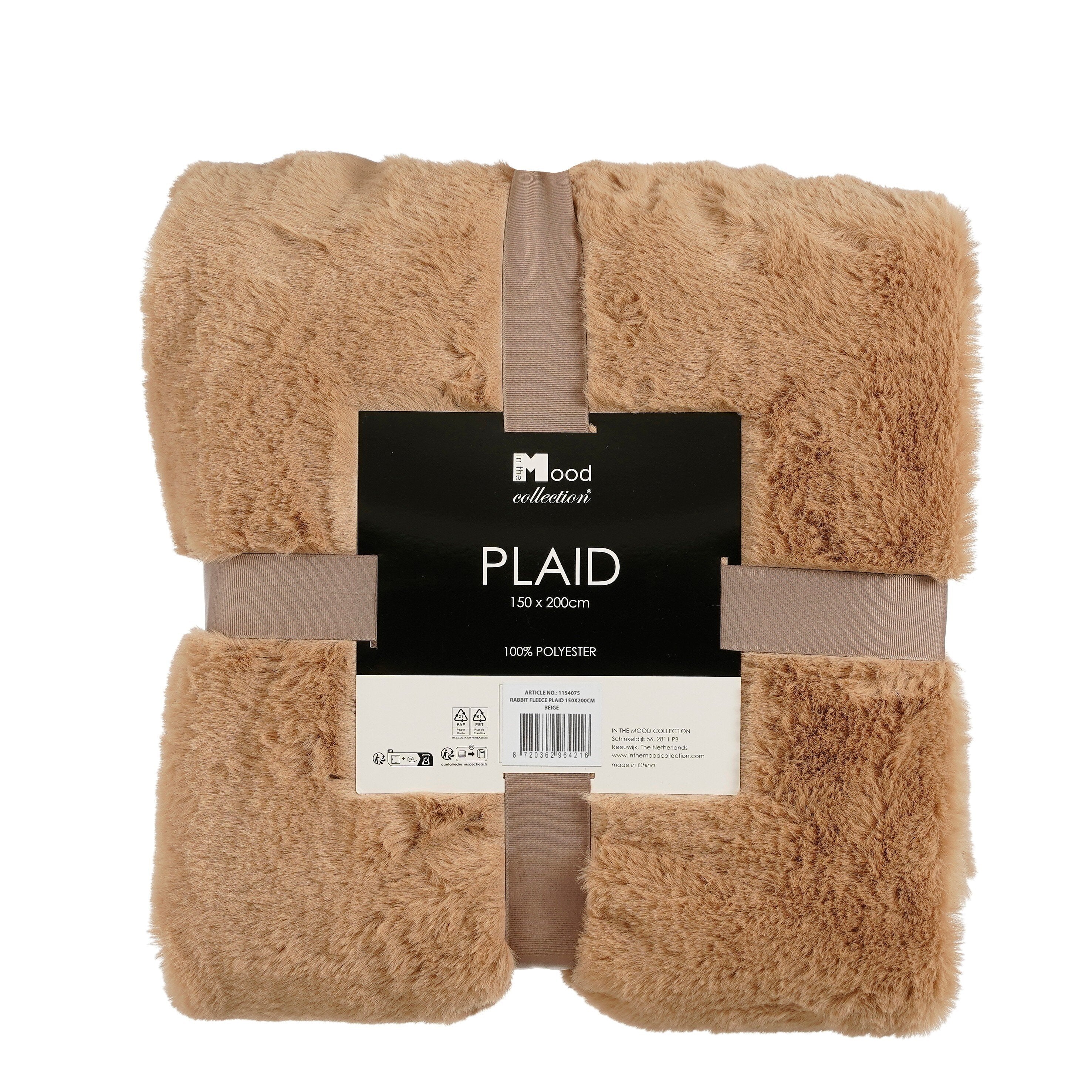 Mica Decorations Bronte Fleece Deken - L200 x B150 cm - Beige