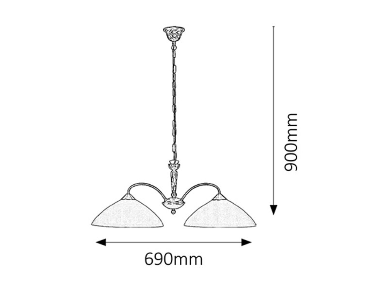 Lampa wisząca brązowo-kremowa Regina 2xE27x60W wym: 90x69x27 cm Rabalux
