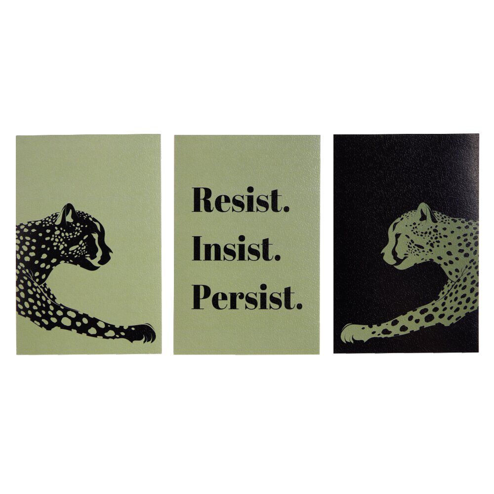 Lot de 3 affiches papier noir et vert 10x15cm