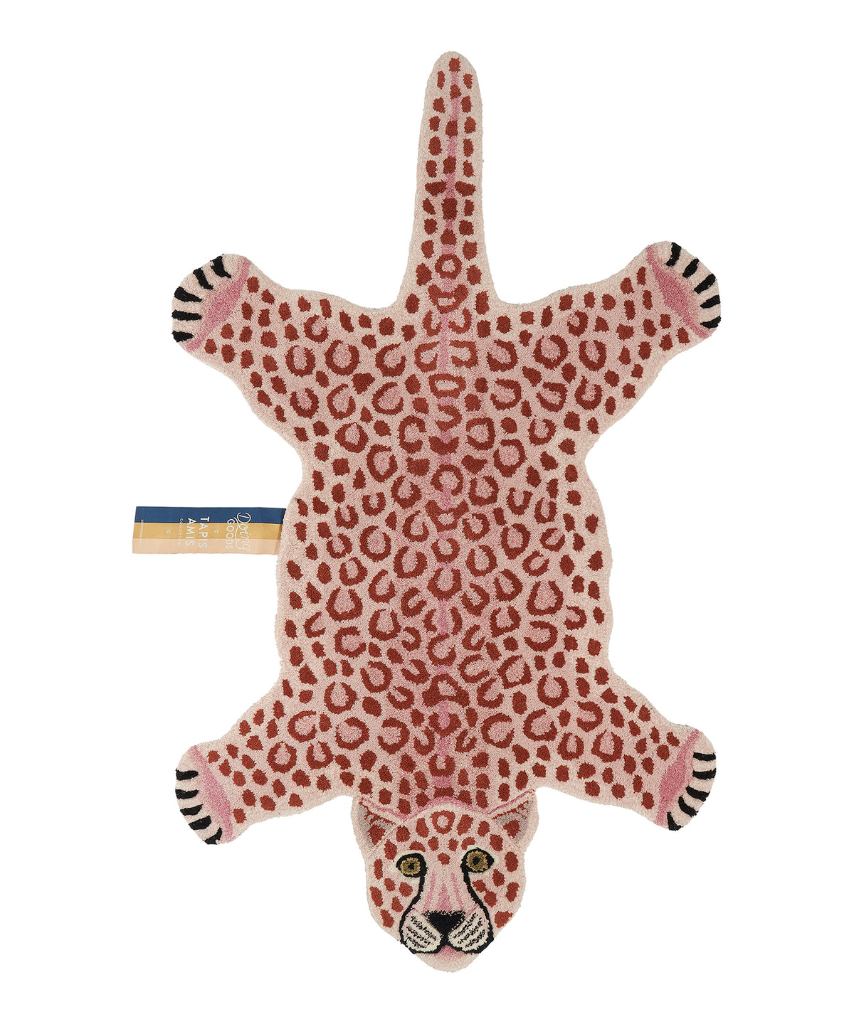 Doing Goods Pink Luipaard Vloerkleed - Groot 150 x 88 x 2 cm - 100% wol
