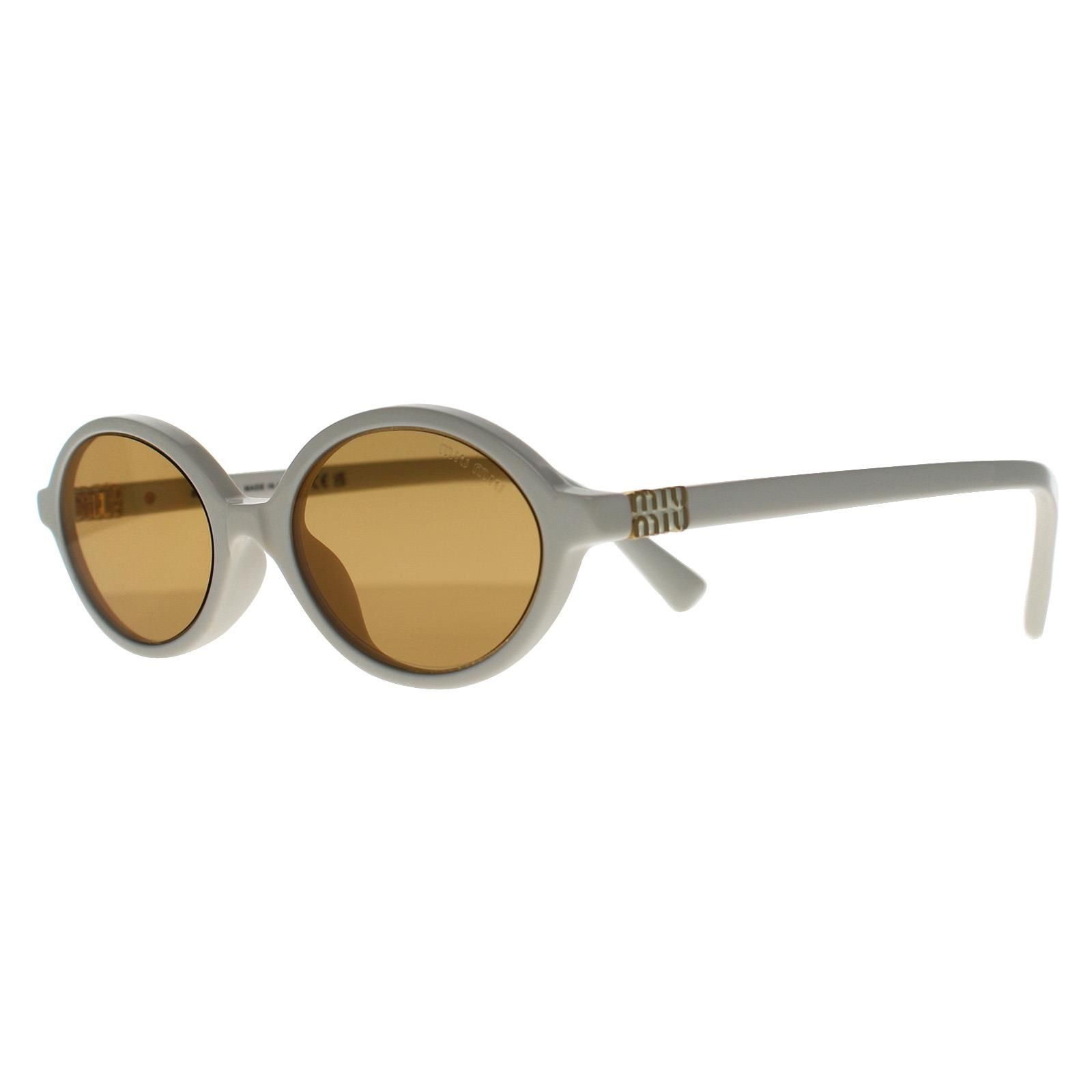 Miu Miu Oval White Orange with Silver Internal Mirror MU04ZS