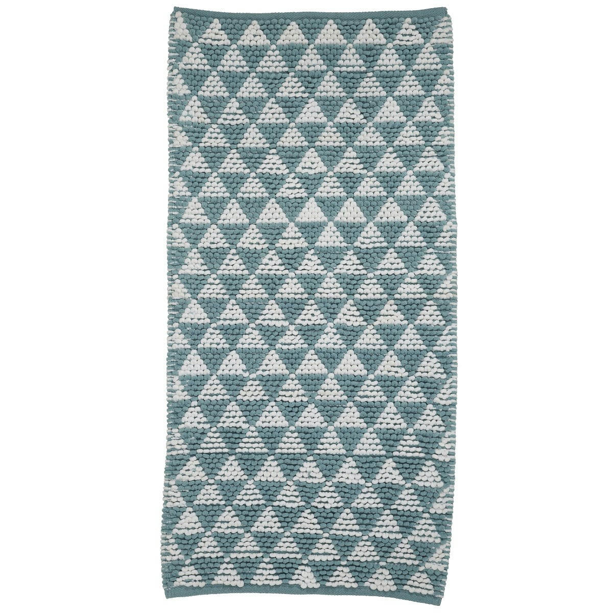 COOPER - Tapis de bain en polycoton fantaisie bleu 60x120cm