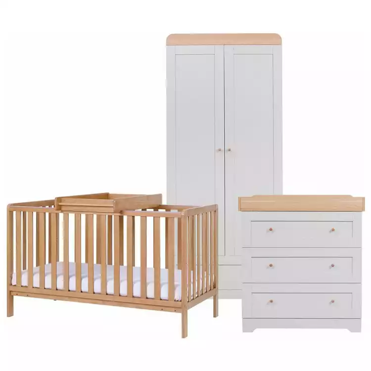 Tutti Bambini Malmo 3 Piece Nursery Furniture Set - Grey