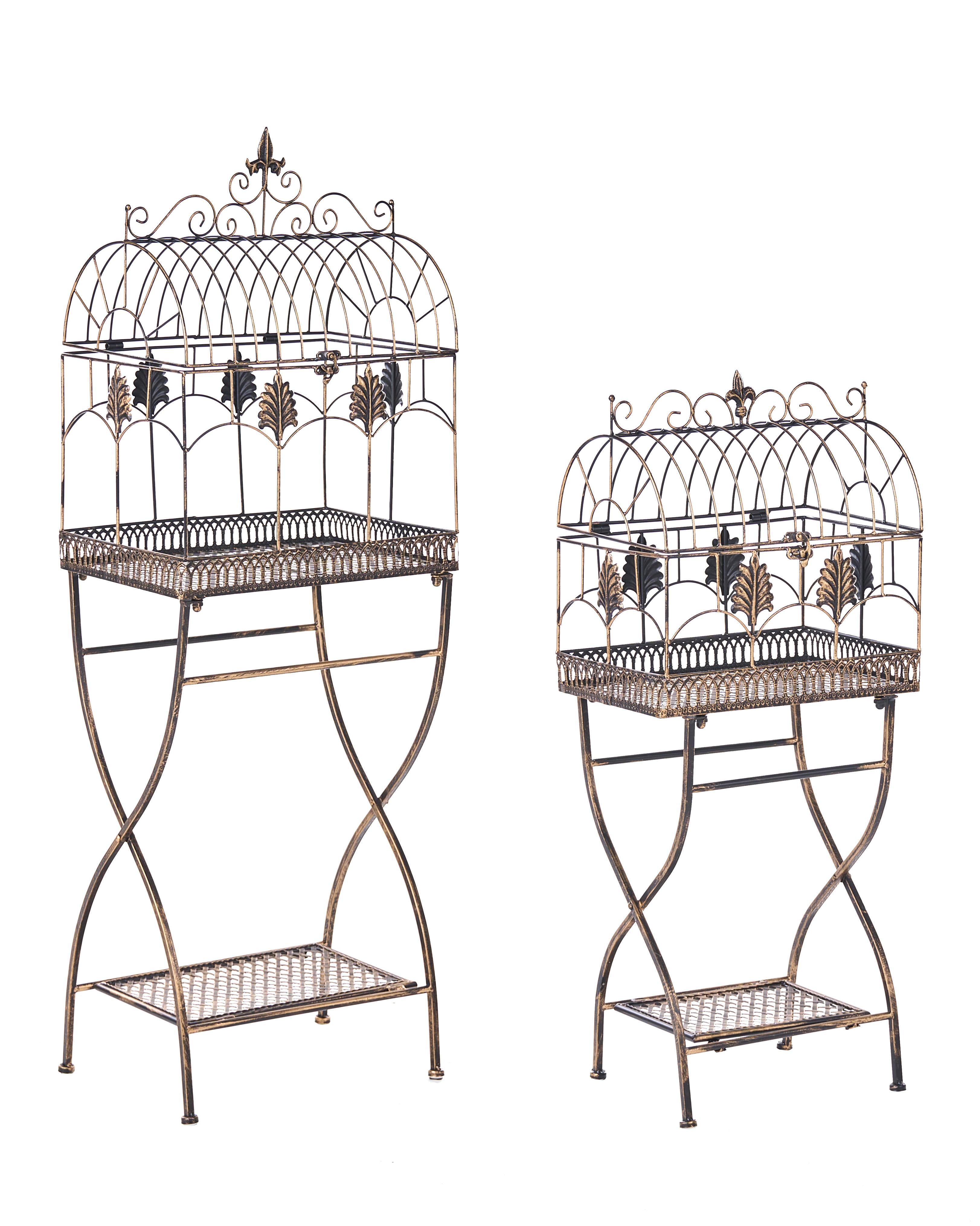 Set of 2 Shelving Units SICILY Metal 122/90 cm 43/37 cm Black