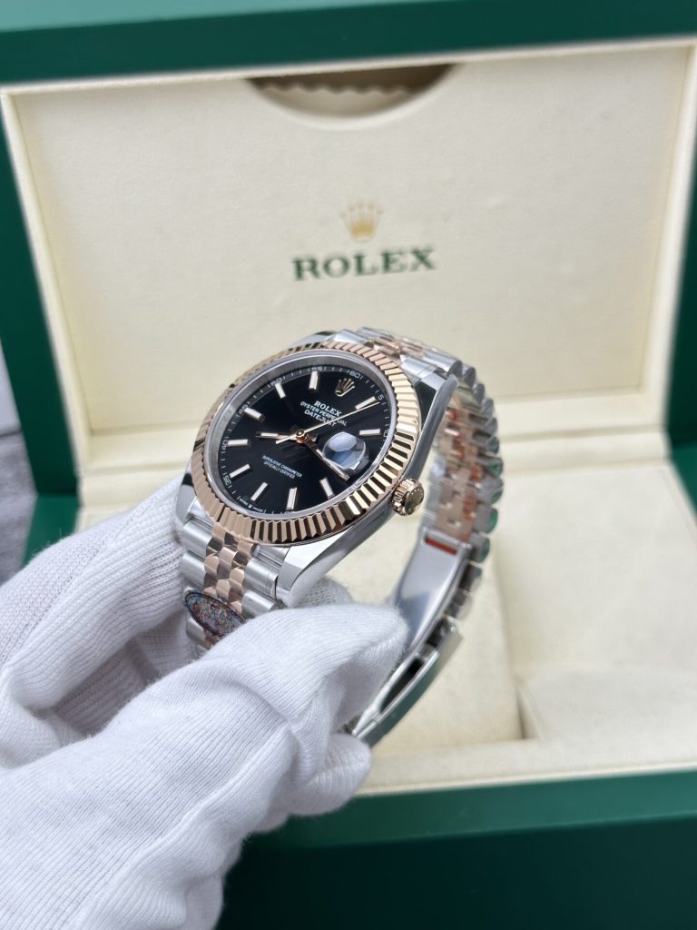 Rolex Datejust 126331 SS/RG Plated Black Dial 41mm Jub Super Clone