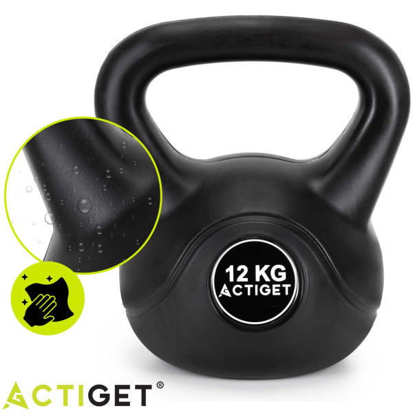 Kettlebell do ćwiczeń 12 kg ACTIGET hantla, odważnik treningowy ABS kula