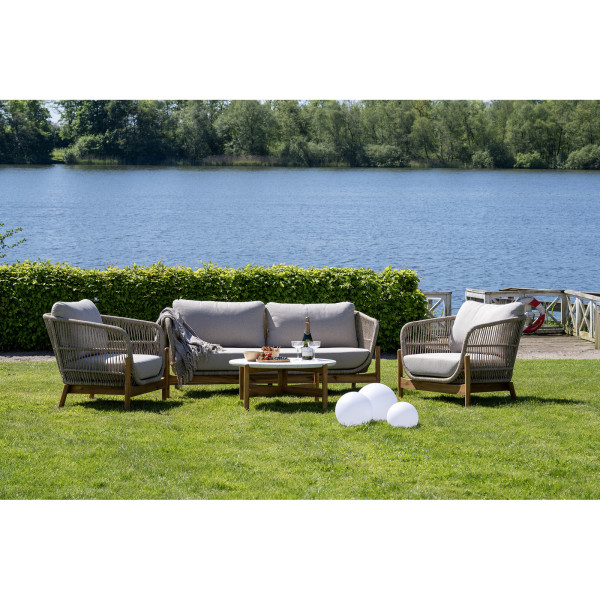 ZESTAW OGRODOWY Terracina z akacji sofa, dwa fotele i stolik