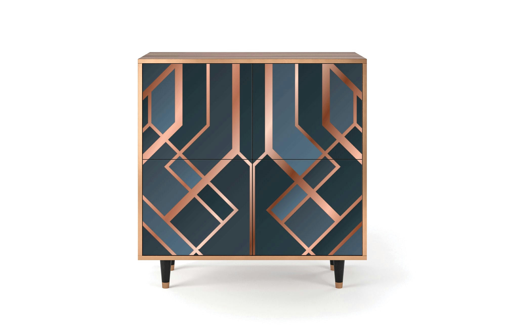 ASHY 1920' - Buffet  bleu-vert 4 portes L 94 cm