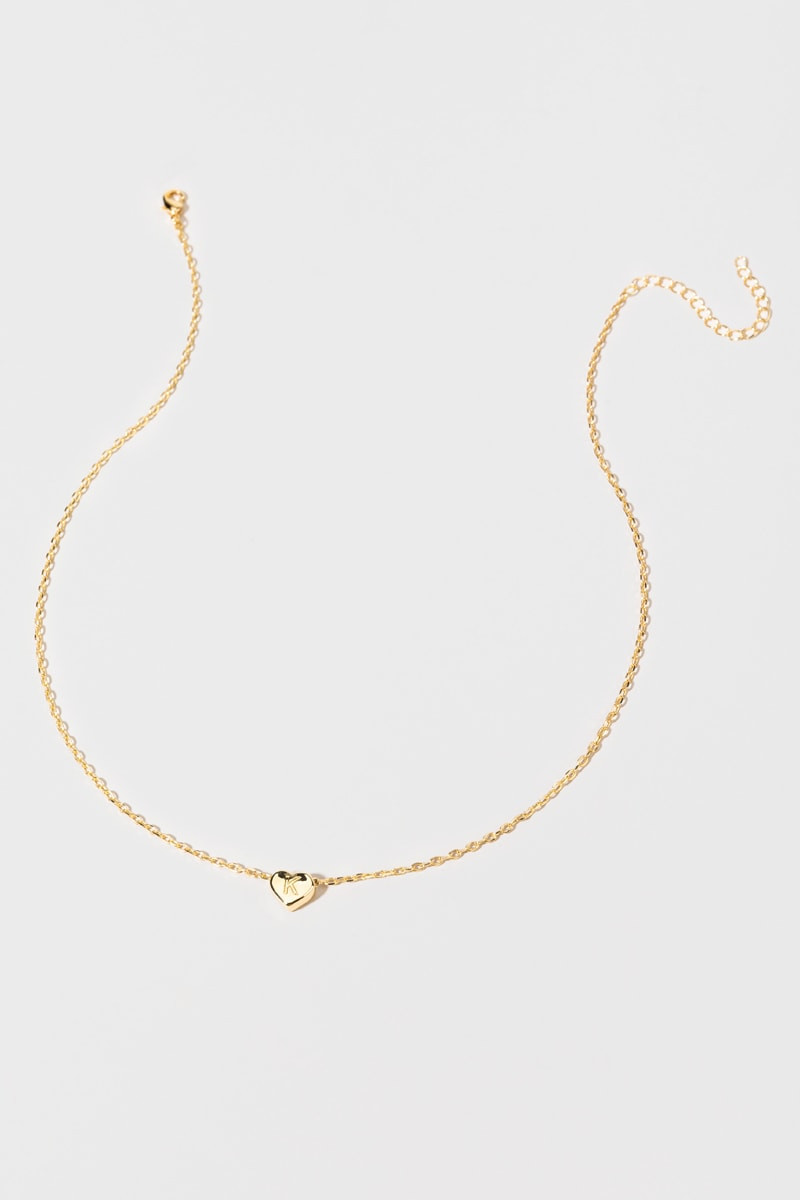 Initial Heart Pendant Necklace
