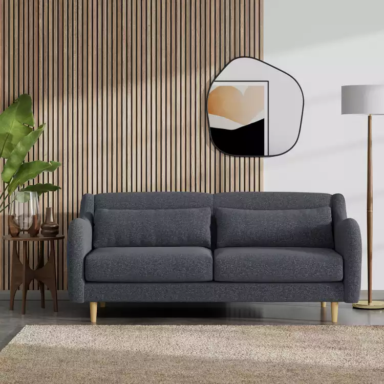 Habitat Turnmill Fabric 2 Seater Sofa - Charcoal - Ash Leg