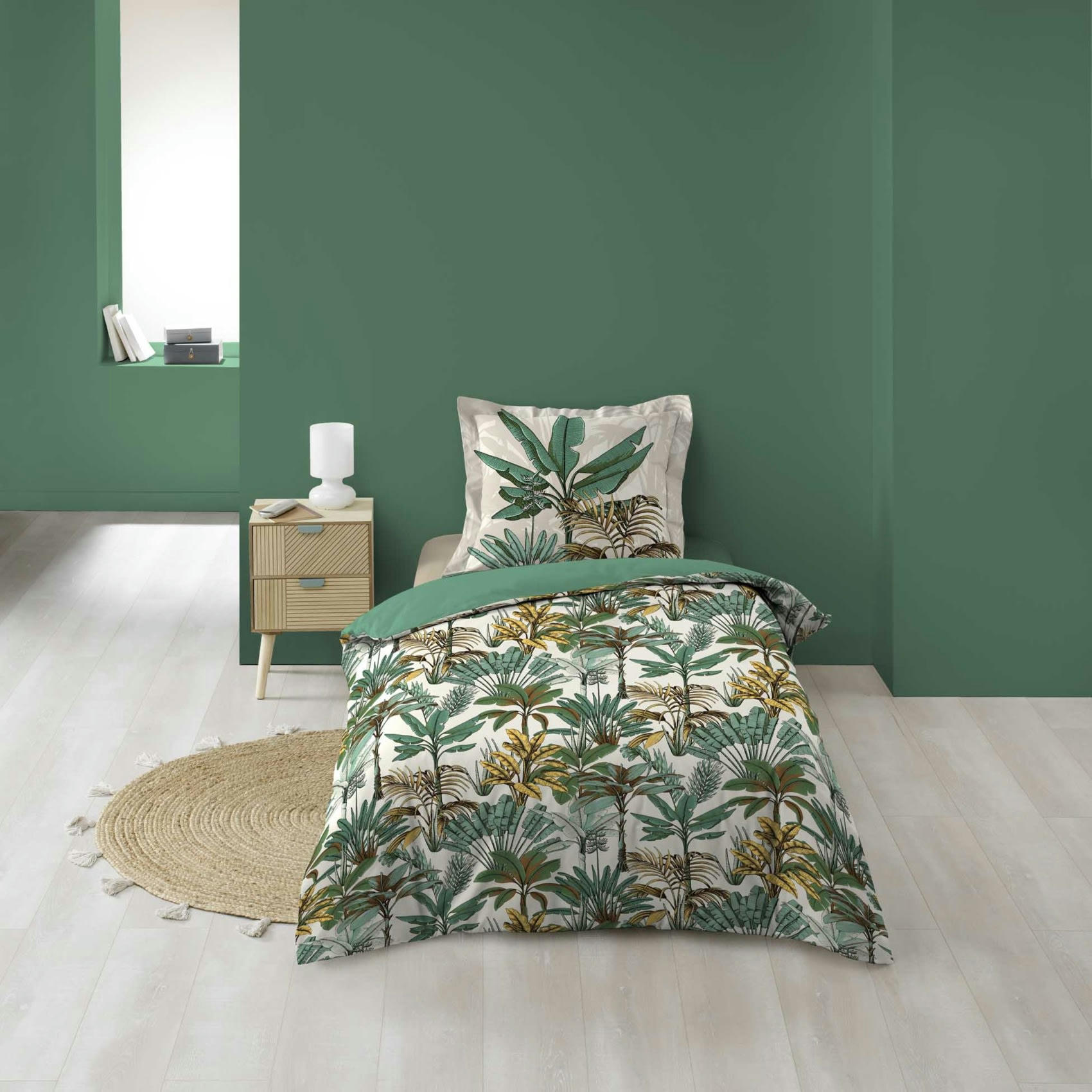 BALINÉSIA - Parure de lit imprimé feuillages exotiques