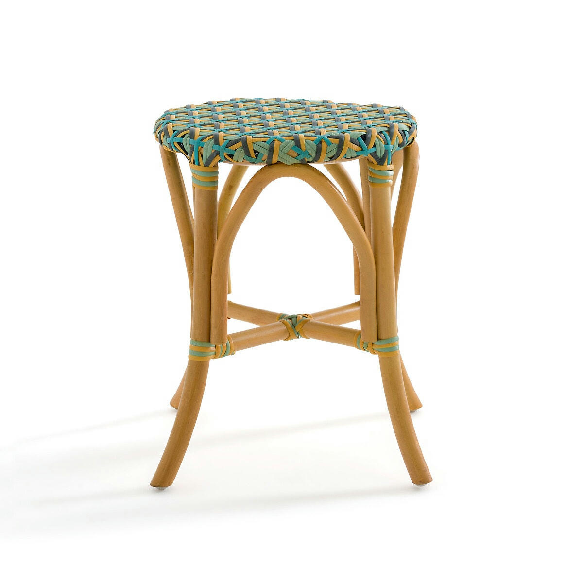 Tabouret canne de rotin et tressage, Musette