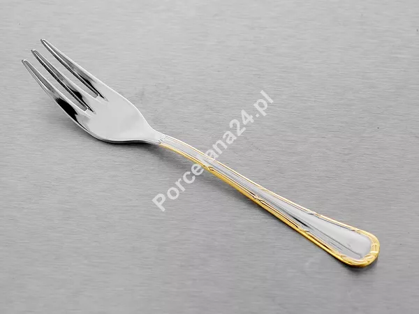 Komplet 6 widelczyków do ciasta 15,1 cm Pintinox 1929 - Filet (2.5 mm) złocony GIFT BOX