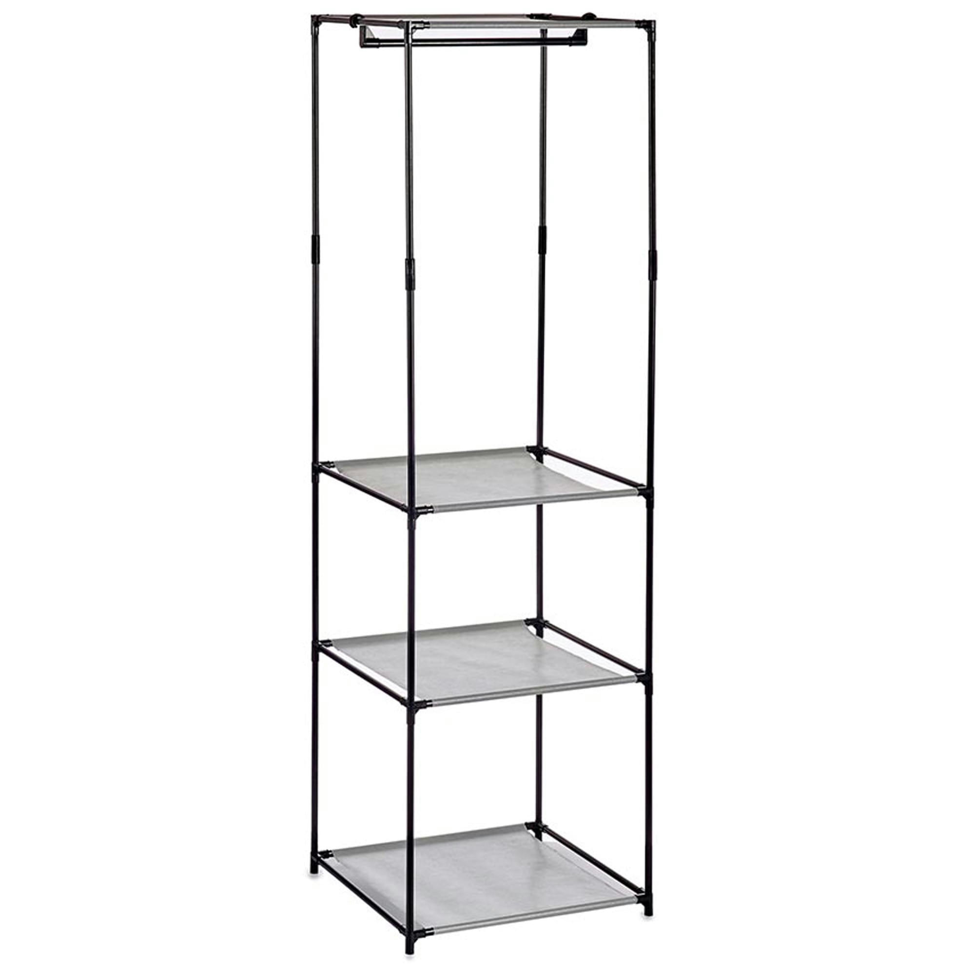 - Penderie en métal et toile noir 50x43.5x160cm