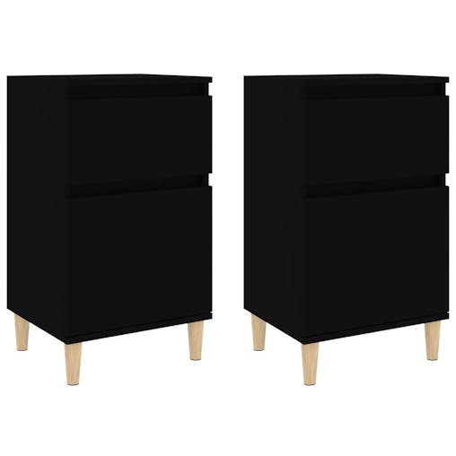 NNEVL Bedside Cabinets 2 pcs Black 40x35x70 cm