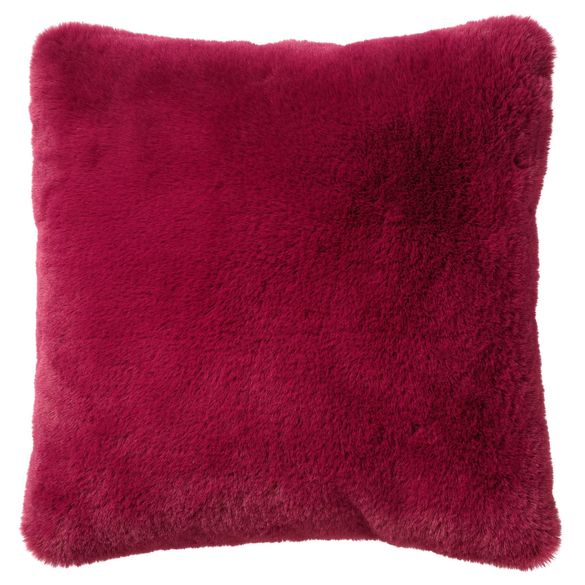 ZAYA - Kussenhoes 45x45 cm - bontlook - effen kleur - Red Plum - roze