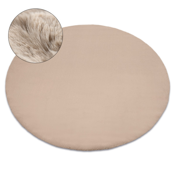 Dywan BUNNY taupe beż IMITACJA FUTRA KRÓLIKA koło 100 cm