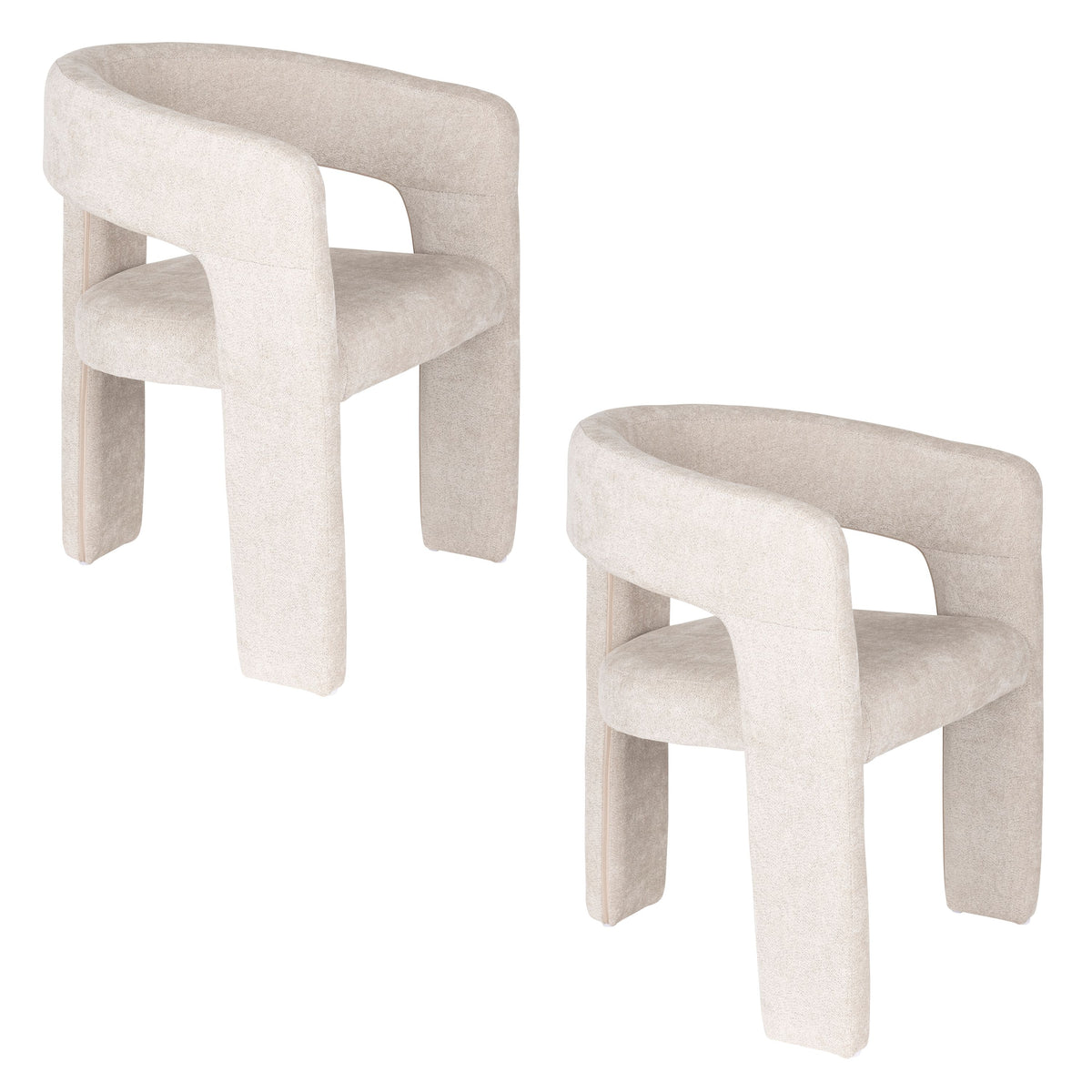 Housecraft Living Valentin Eetkamerstoelen Armleuning Beige - Set van 2
