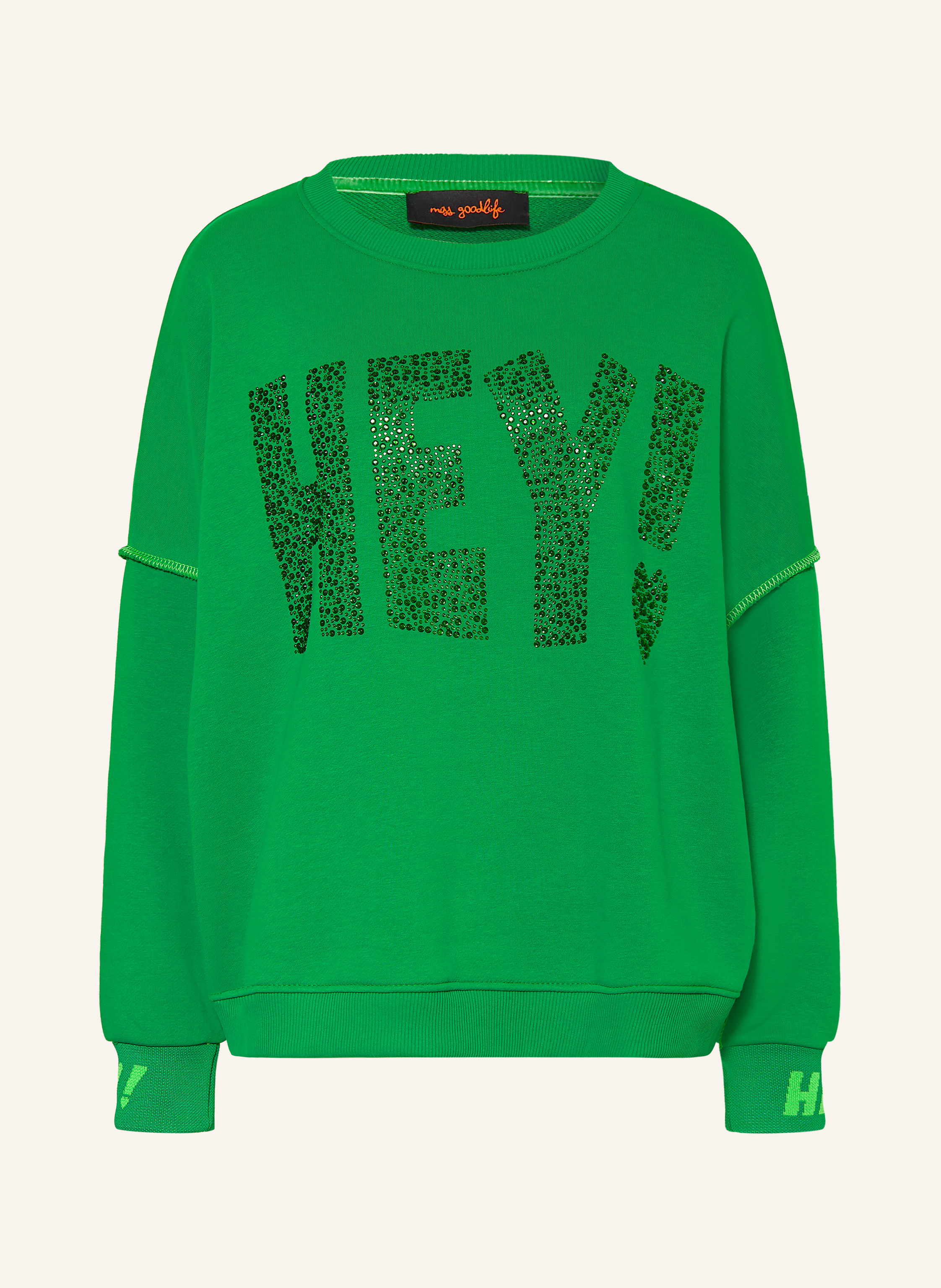 miss goodlife Oversized-Sweatshirt mit Schmucksteinen
