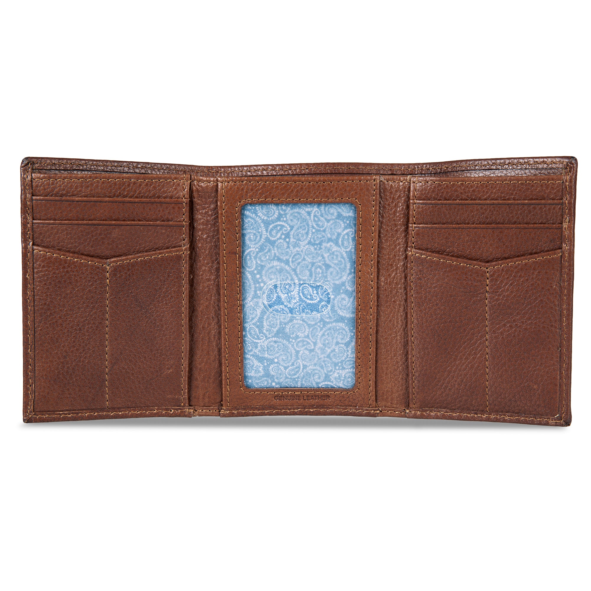 EB Signature Logo Leather Trifold Wallet