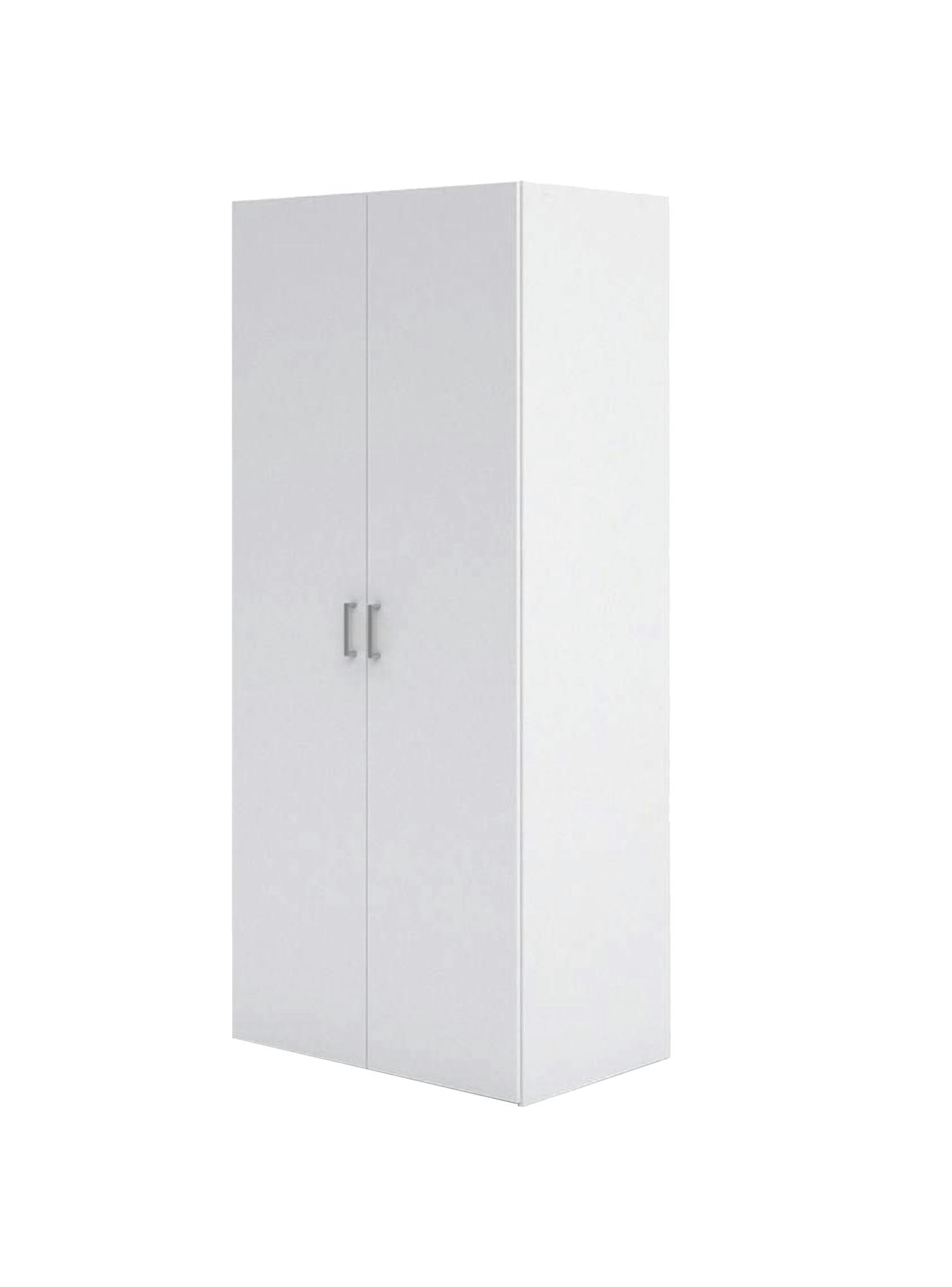 - Armoire à 2 portes effet bois blanc