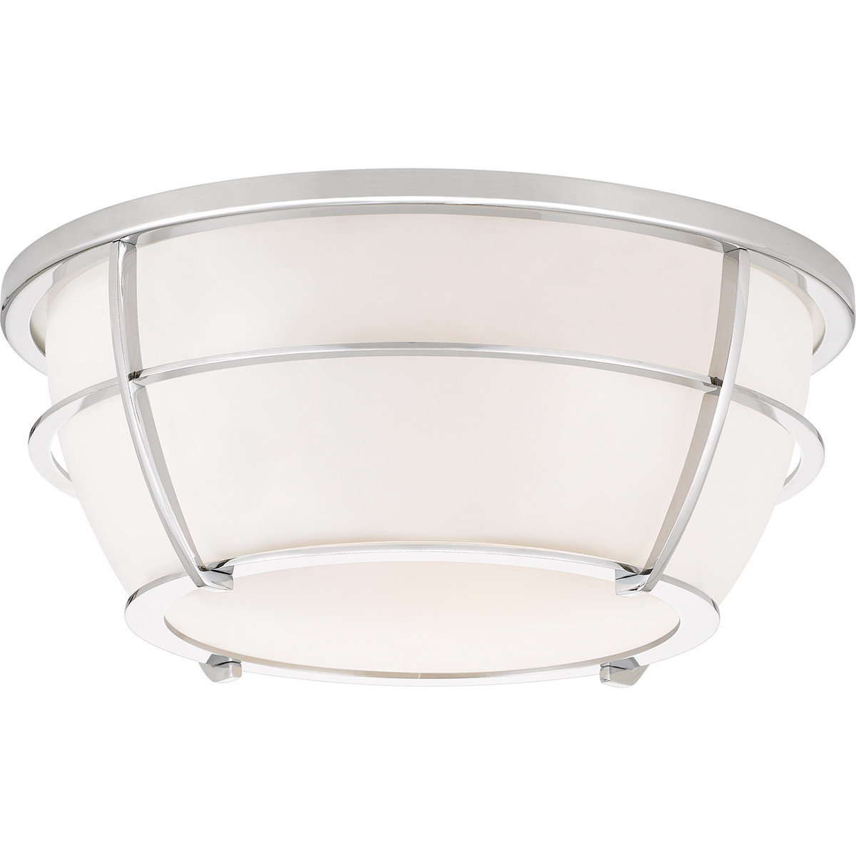 Plafonpolerowany chrom-biały okrągły 32,7cm Chance 2xE27x60W IP44 Quoizel