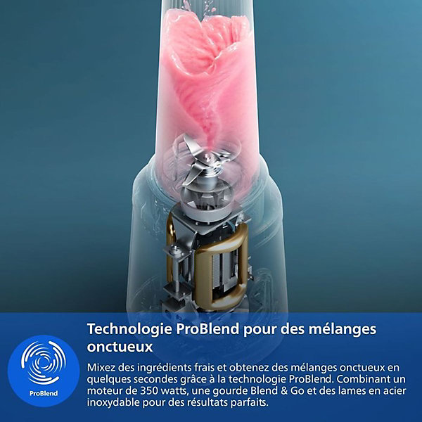 Mixeur portable Philips HR2670/00 ProBlend 350W 0,8 L Noir