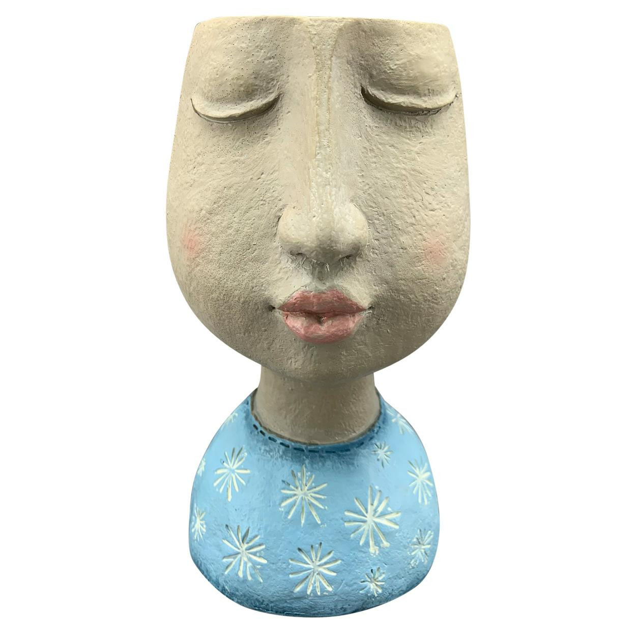 Doniczka Artystyczna Głowa z Polyresinu 21cm