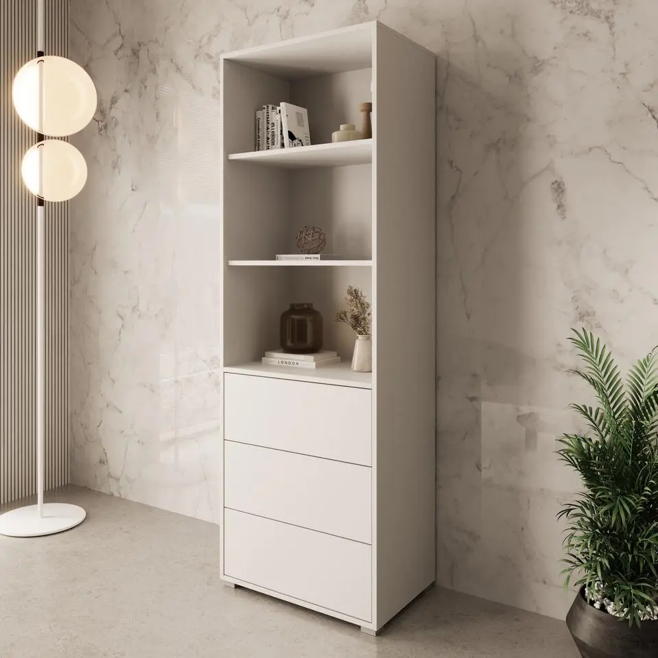 Meubella - Boekenkast Gideon - Wit - 60 cm