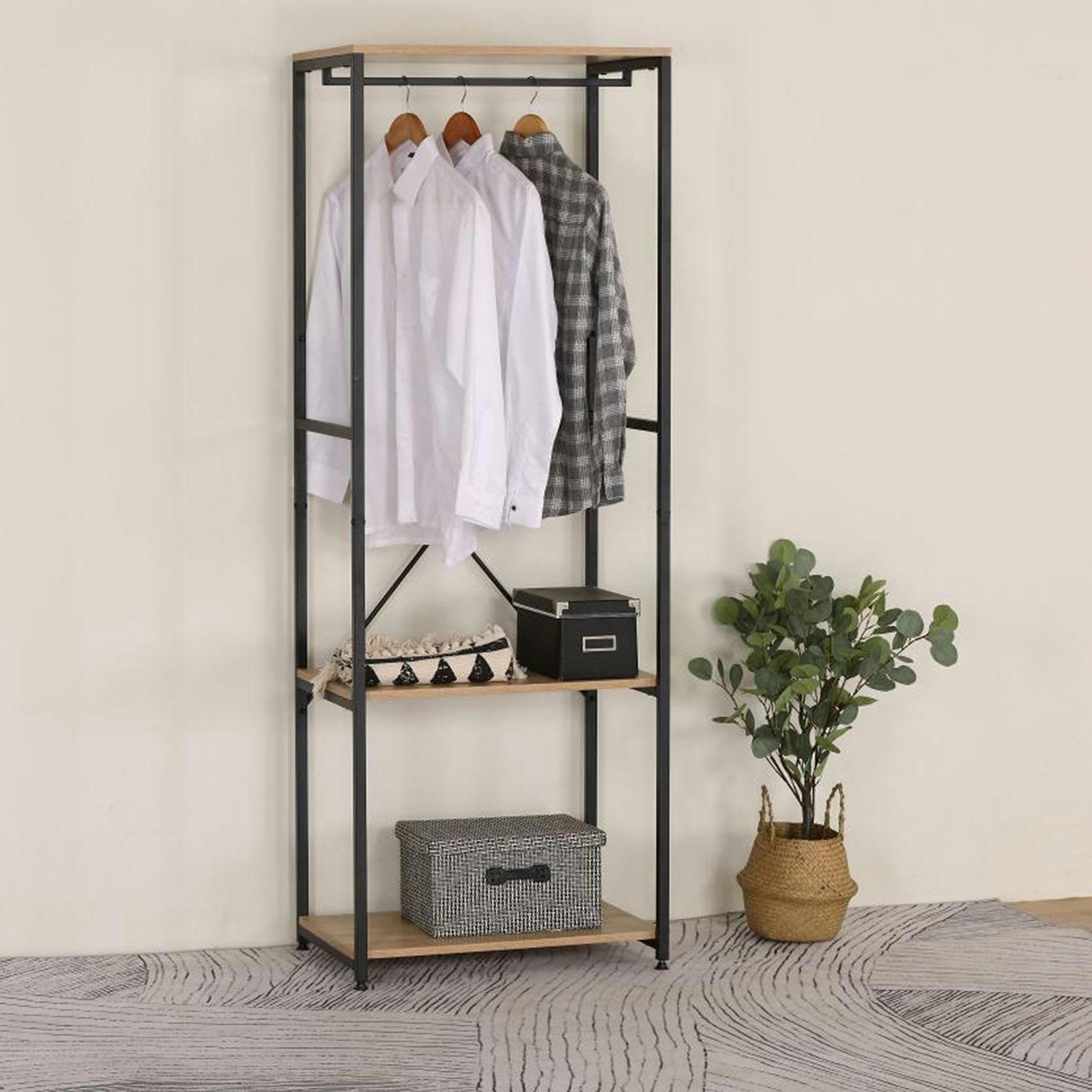 STAN - Portant à vêtements marron et noir marron