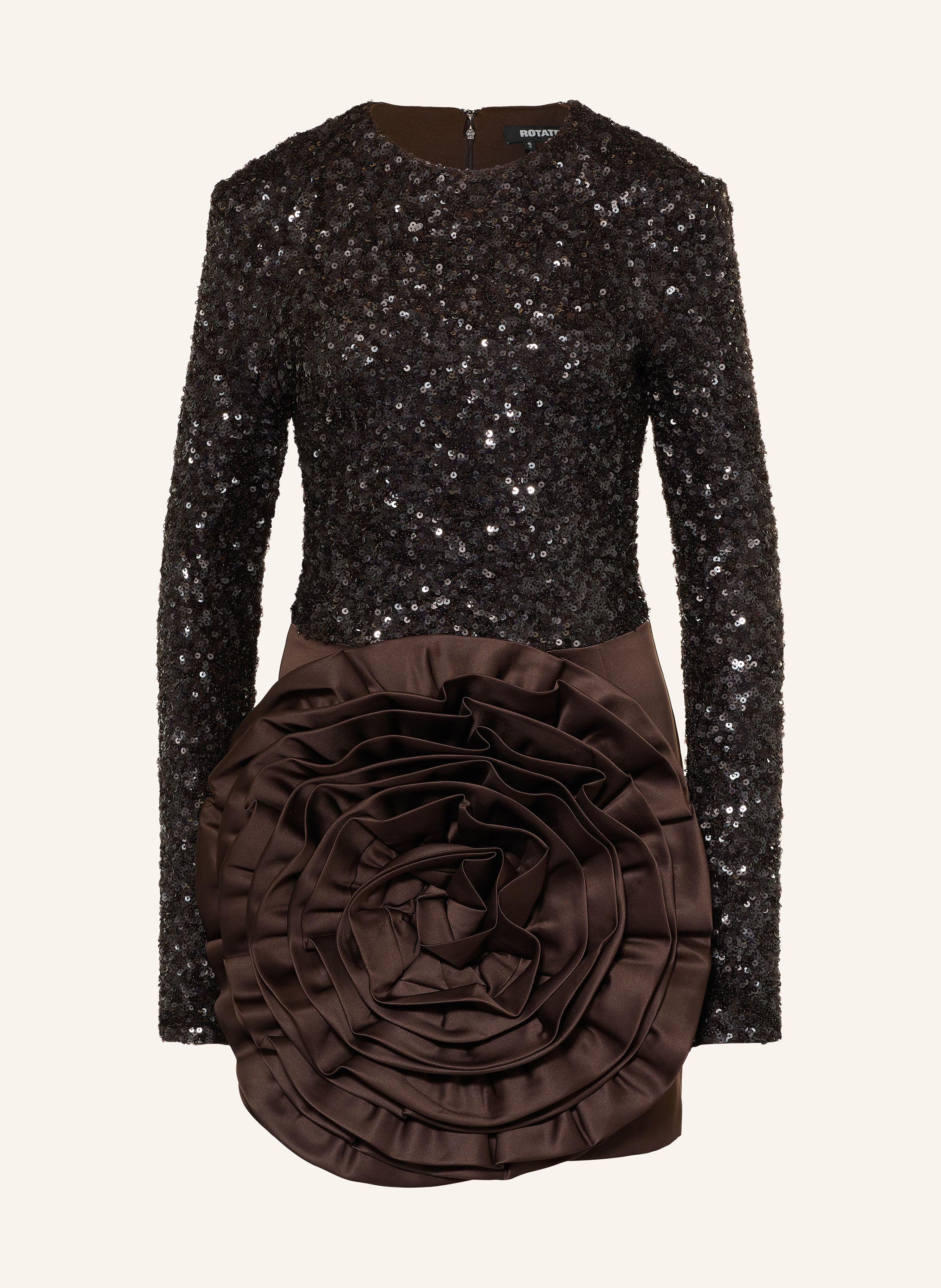 ROTATE Cocktailkleid im Materialmix mit Pailletten
