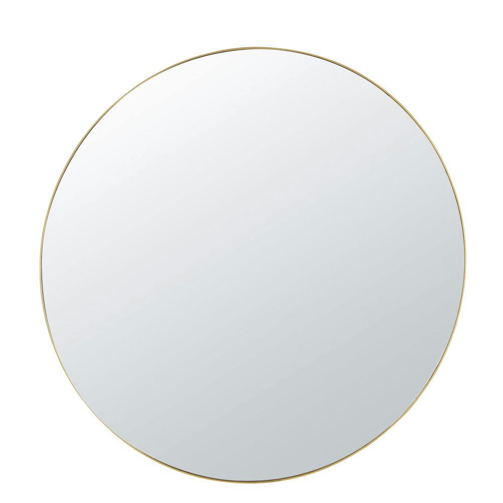 MATHIS - Miroir rond biseauté en métal doré D120
