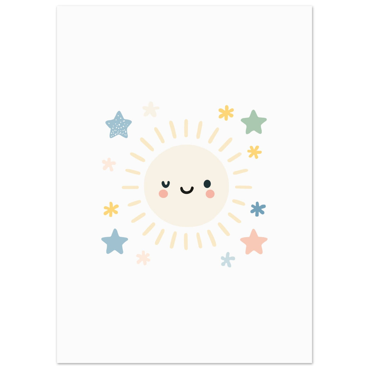 Artfulprints Poster Pastel sunshine  - 50x70 cm - Grijs