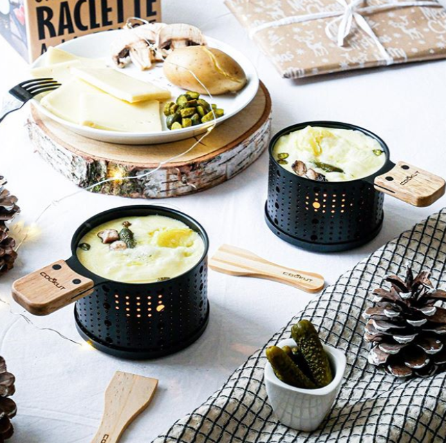 Cookut Lumi Raclettes - Set van 4 Stuks - Zwart