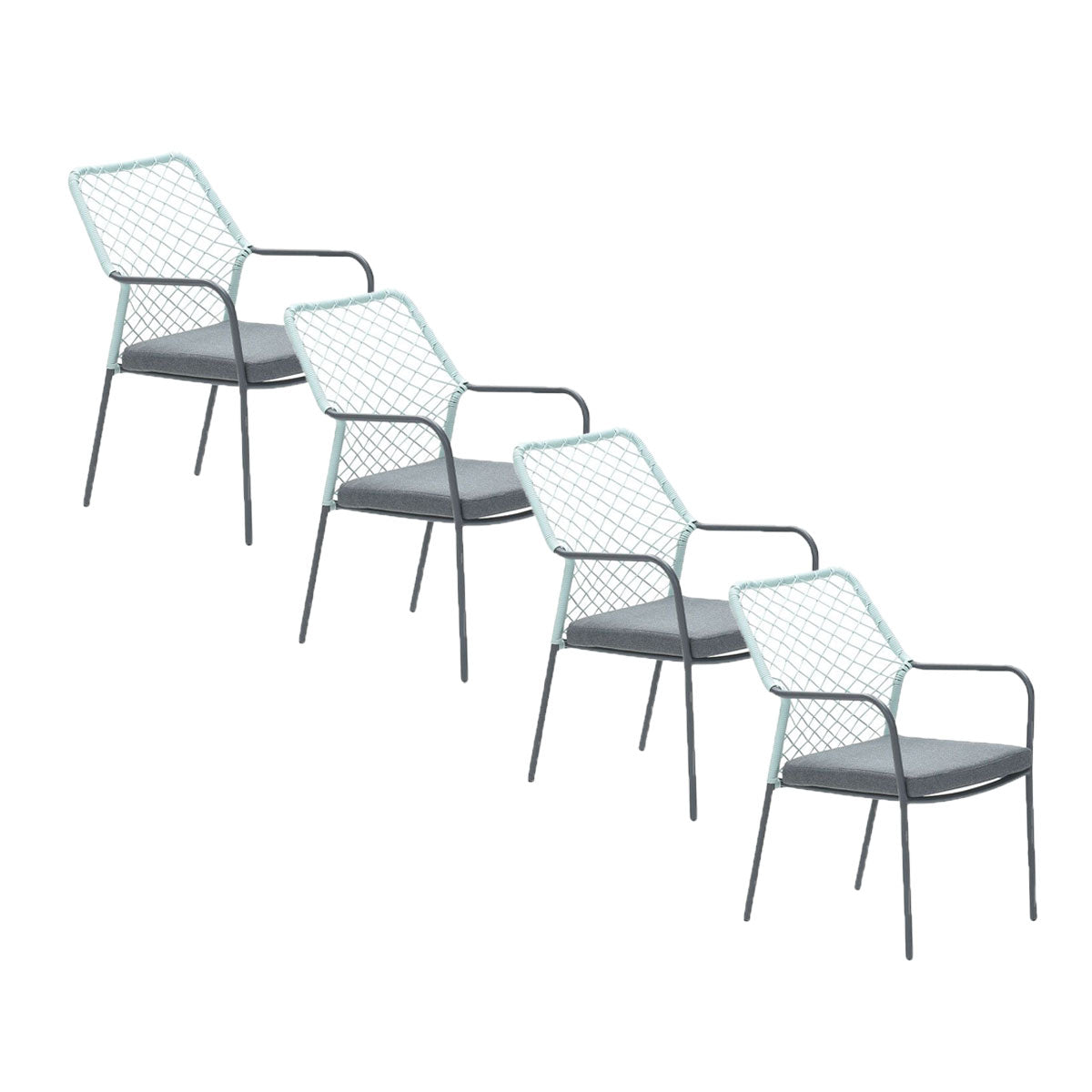 Garden Impressions tuinstoel Ross soft groen - 4 stuks