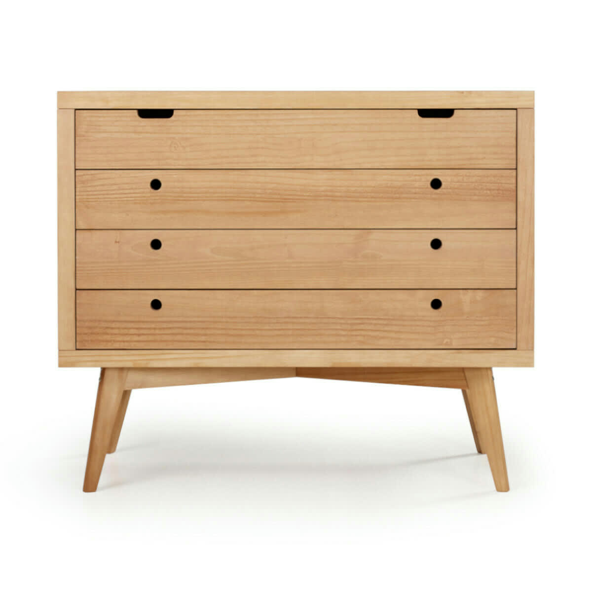 MARLEY - Commode 4 tiroirs effet bois naturel