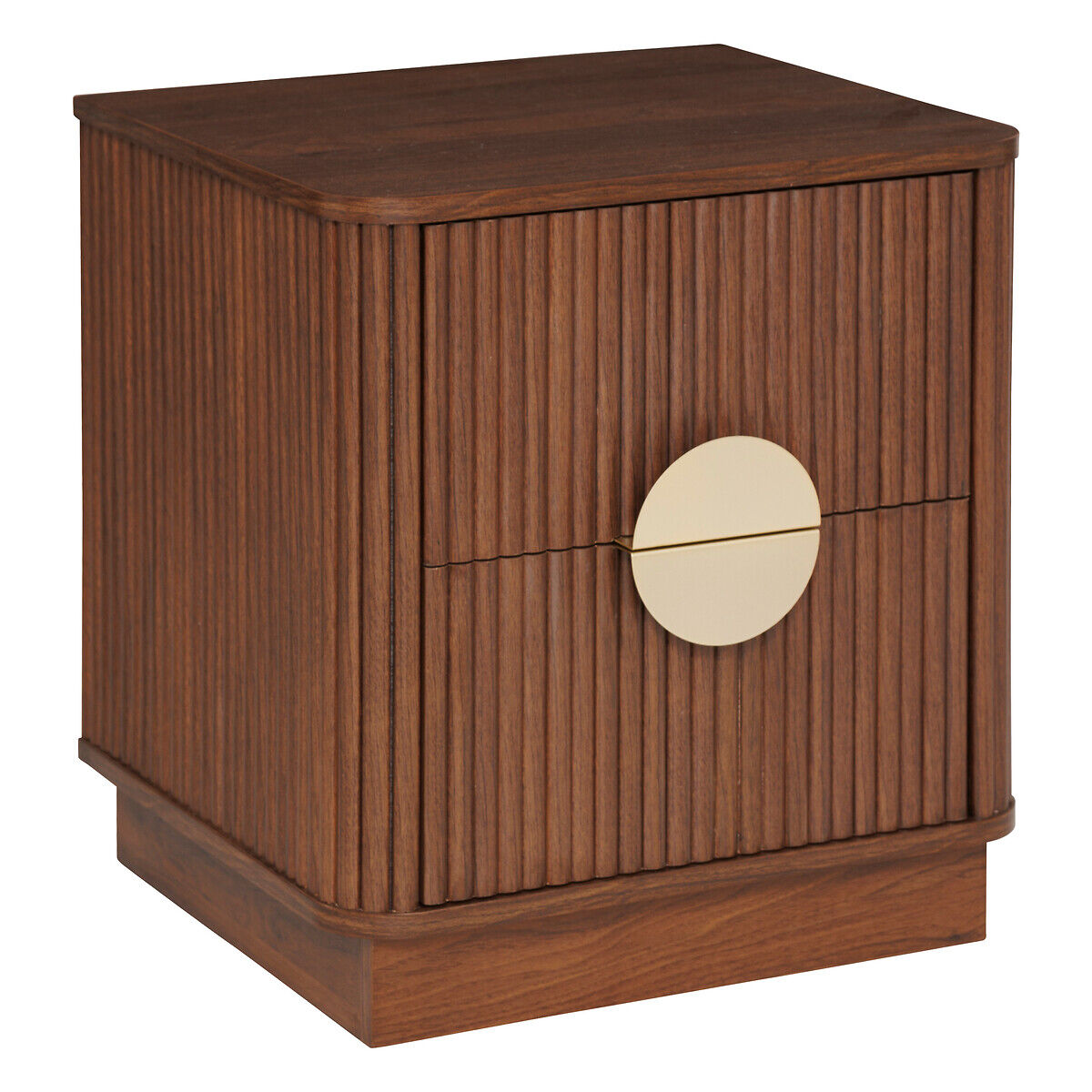 Mesa de cabeceira WANY com 2 gavetas castanha em MDF