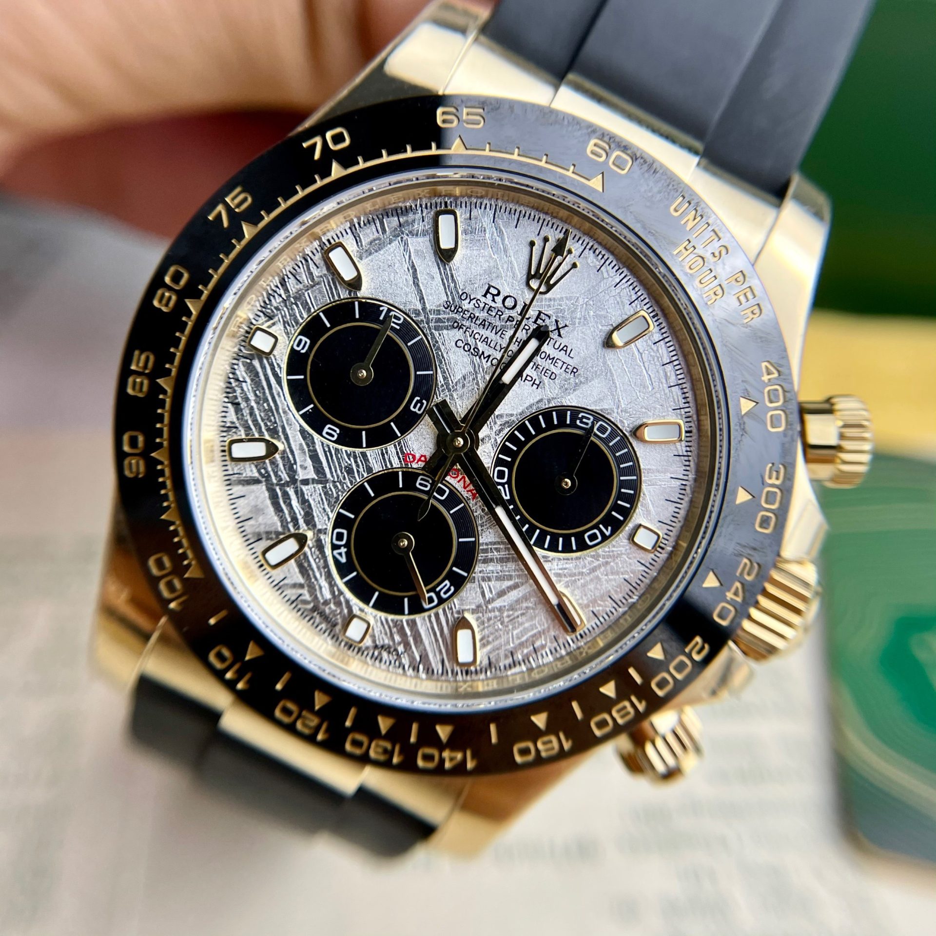 Rolex Daytona 116518LN YG Plated Meteorite Dial 40mm Oysterflex Super Clone