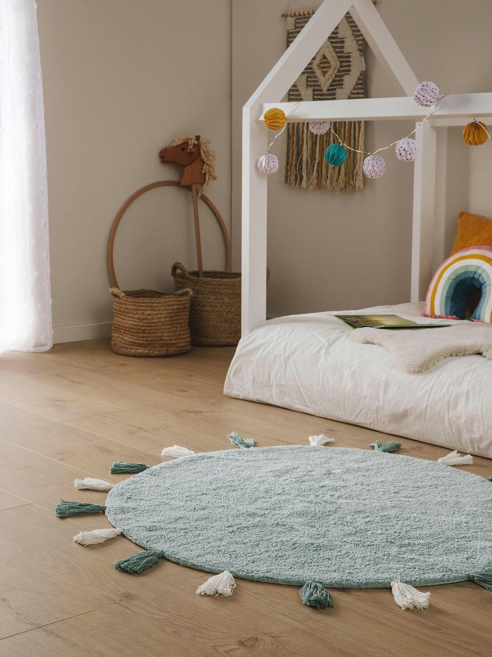 MALU - Tapis lavables pour enfants menthe D 100 rond
