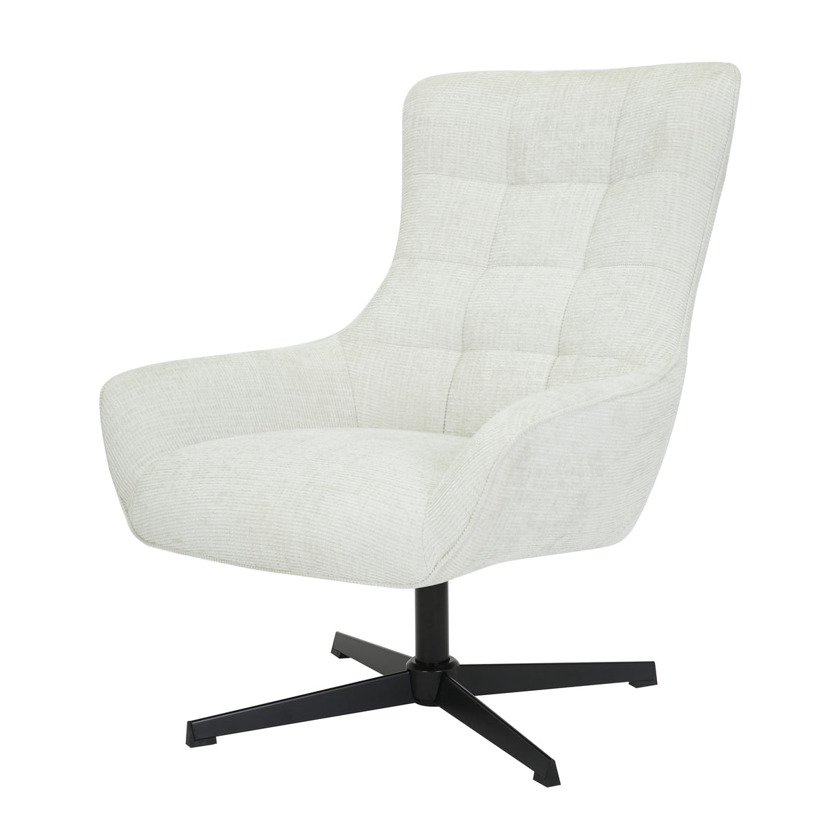 Livingfurn fauteuil Naomi Pearl - wit - stof
